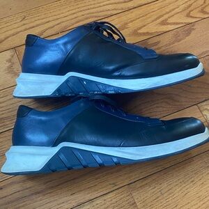 Men's Corrente Black Navy Blue Leather Sneakers 5669 EU 43 Size‎ 9.5 10